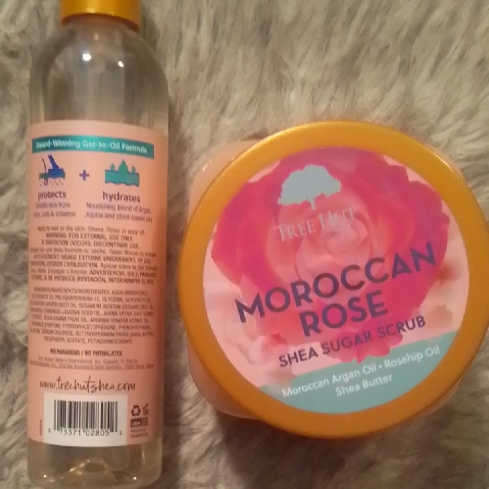 Moroccan Rose Moisturizing Shave Oil and Shea Sugar Scrub Set - Picture 2 of 3